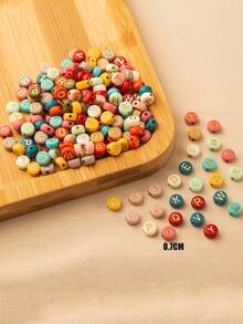 200颗随机混合亚克力珠，适用于手链饰品DIY手工工艺品 - 彩色 - 查看 2