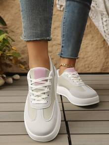 1 Pair New Fashionable Comfortable Casual Versatile Sneakers - Pink - View 5