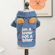 PETCIRCLE 1pc Cute Pet Jacket Coat For Small Dogs, Durable & Washable - Blue - View 10