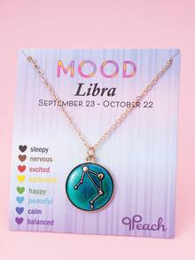 1pc Temperature Sensitive Color Changing 12 Zodiac Pendant Necklace, Fashionable Gold-Plated Zinc Alloy Mood Adjusting Jewelry For Girls - one-size - View 13