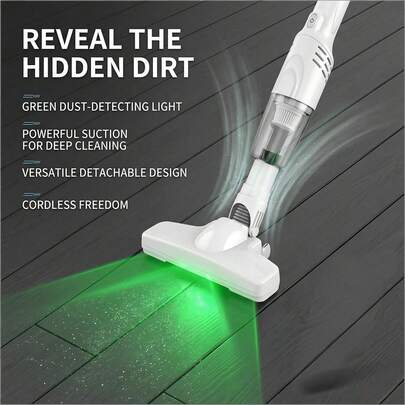 Cordless Handheld Vacuum Cleaner, Multiple Cleaning Modes, Portable Design, Powerful Suction, Equipped With Various Brush Heads For Floors And Tight Spaces, Large Transparent Dust Cup, Easy To Clean And Disassemble, Telescopic Wand Design For Whole-House Cleaning.