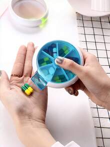 7天便携式旋转药盒，迷你塑料药物收纳盒，带水果图案 - 彩色 - 查看 5