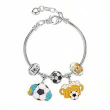 Football Bracelet World Cup Champion Jewelry Football Element Alloy Oil Drip Bracelet Commemorative Gift - 足球手鍊6 - 查看 10