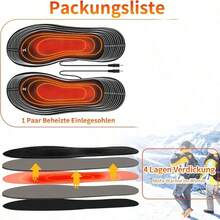 1 Pair USB Powered Trimmable Electric Heated Insoles, Unisex Foot Warming And Massaging - Multicolor - View 2