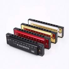 1pc Professional Metal Harmonica - 10 Hole Mouth Organ, Portable Musical Instrument For Performance, Practice, Recording, Classroom Teaching, Wind And Woodwind Instrument, Mini Instrument, Fashion Travel Instrument - Multicolor - View 2