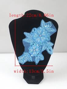 全新串珠、水晶、水钻刺绣贴花补丁，适用于服装、婚纱装饰、DIY 工艺用品，长度：22 厘米，宽度：14 厘米 - 多色 - 查看 53