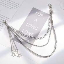 1件朋克金属铆钉腰链，多功能腰带，现货批发，休闲裤链，适合女性夏季、秋季、万圣节佩戴 - 銀色 - 查看 2