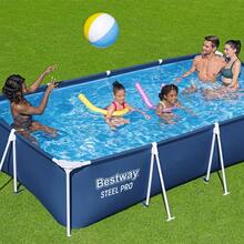 Alberca Rectangular Estructural Azul Bestway Grande 400 Cm Azul - C - Ver 3