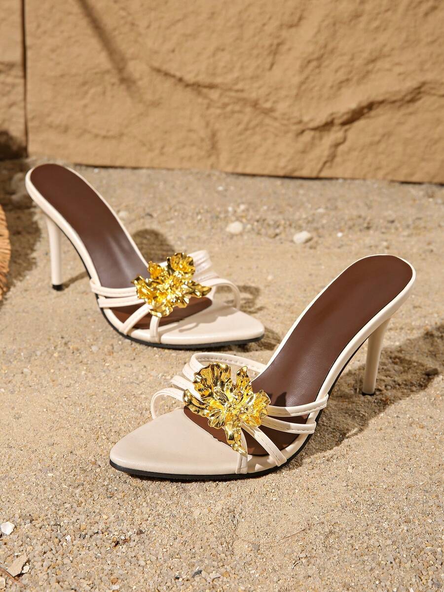 2026春夏新款女士高端多功能丝绸花朵凉鞋