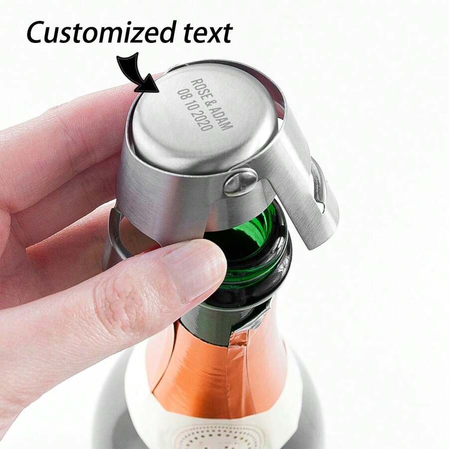 Personalized Champagne Bottle Stoppers Custom Engagement Bottle Stoppers Engraved Wedding Bottle Stoppers Stainless Steel Champagne Bottle Stoppers Engagement Gifts Wedding Gifts Anniversary Gifts Housewarming Gifts - Multicolor - View 1