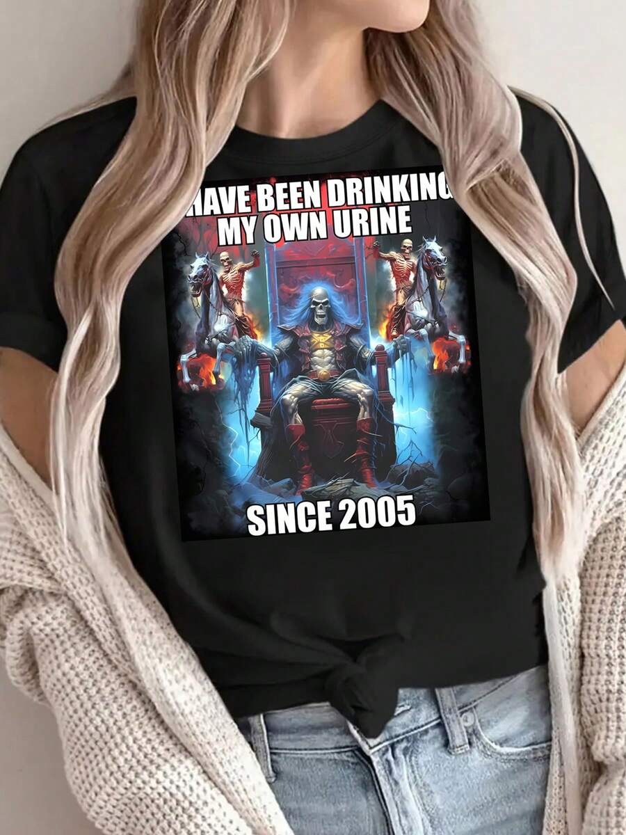 I Have Been Drinking My Own Urine Since 2005, Weird Shirt, Funny Shirt, Offensive Shirt, Funny Meme Shirt, Ironic Shirt, Oddly Specific_upscayl_6x_digital-art-4x - Negro - Ver 1