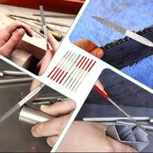 Bộ dũa mini đính kim cương 5/10 chiếc, dũa thủ công chính xác, 140mm/5.5 inch, thích hợp cho gốm sứ, gỗ, đánh bóng trang sức, chạm khắc và các dự án nhỏ, dụng cụ dũa tiện dụng với tay cầm màu đỏ. - tài liệu - Xem 5