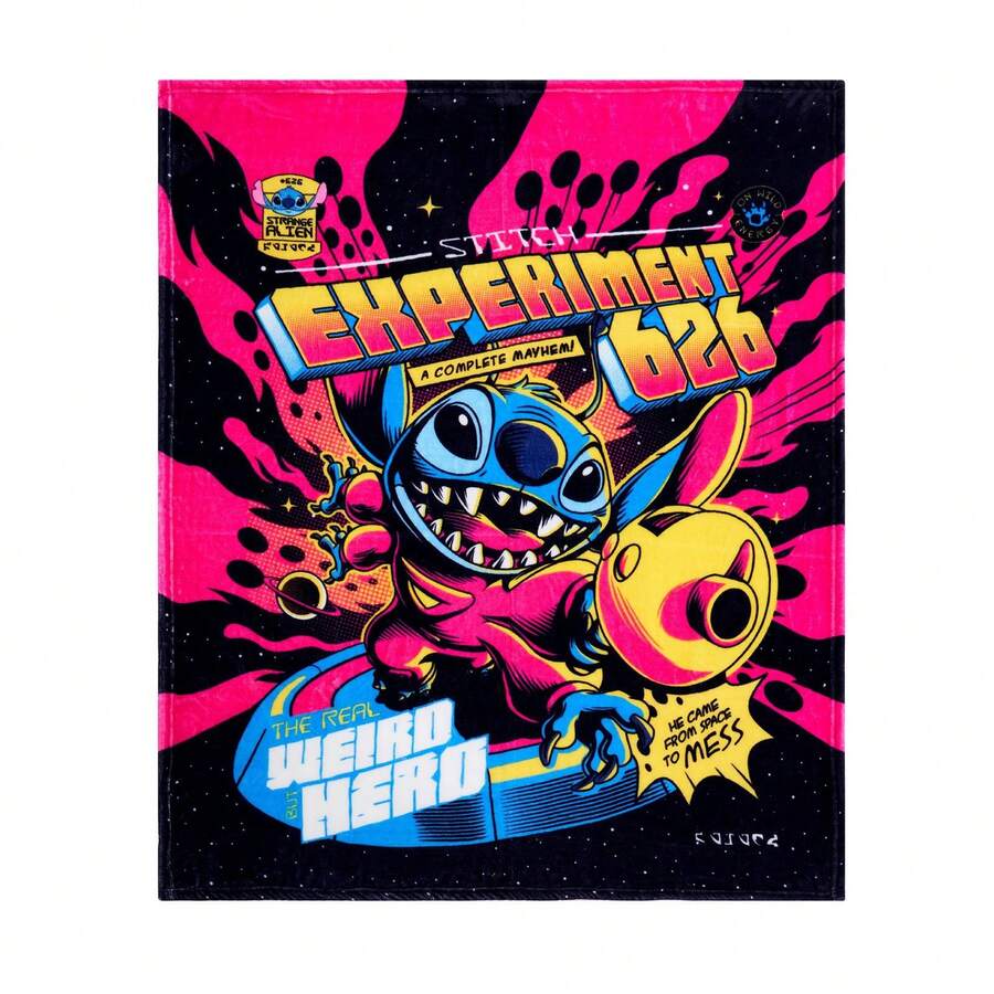 PROVIDENCIA Disney Stitch Galaxy Blanket - Hot Pink - View 1