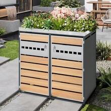 Lockable Storage Box For Bins, Two Doors, Planting Space, With Ventilation - View 2