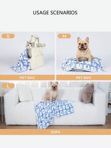 3pcs Pet Blanket, Super Soft & Fluffy High-Quality Cute Elephant Pattern Pet Blanket, Flannel Dog/Cat Mat Pad - Mixed 3 Colors, Size M (52x76cm) - View 2