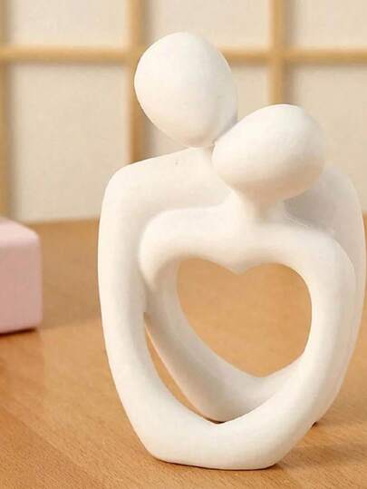 1pc "Kiss Of Love" Sculpture, Resin Material, Embracing Couple Decor, Romantic Gift, Meaningful Sculpture, Suitable For Bedroom, Home Office, Bookshelf, Desktop Decoration