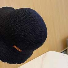 1 pieza Sombrero de cubo nuevo de primavera/otoño, sombrero casual versátil de protección solar de unicolor estilo coreano con etiqueta de cuero de moda - Multicolor - Ver 5