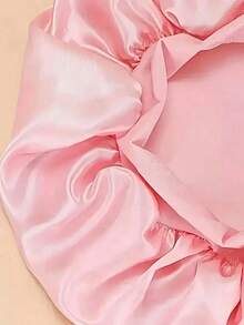 1PC Silk Sleep Cap Satin Bonnet Soft Elastic Band Hair Wrap For Women Black Pink Blue Home Bath Decor Summer Back To School Classic Solid Color Curly Waves Wide Brim Stretchy Satin Hat For Ladies Night Hair Care Gift - A - 查看 6