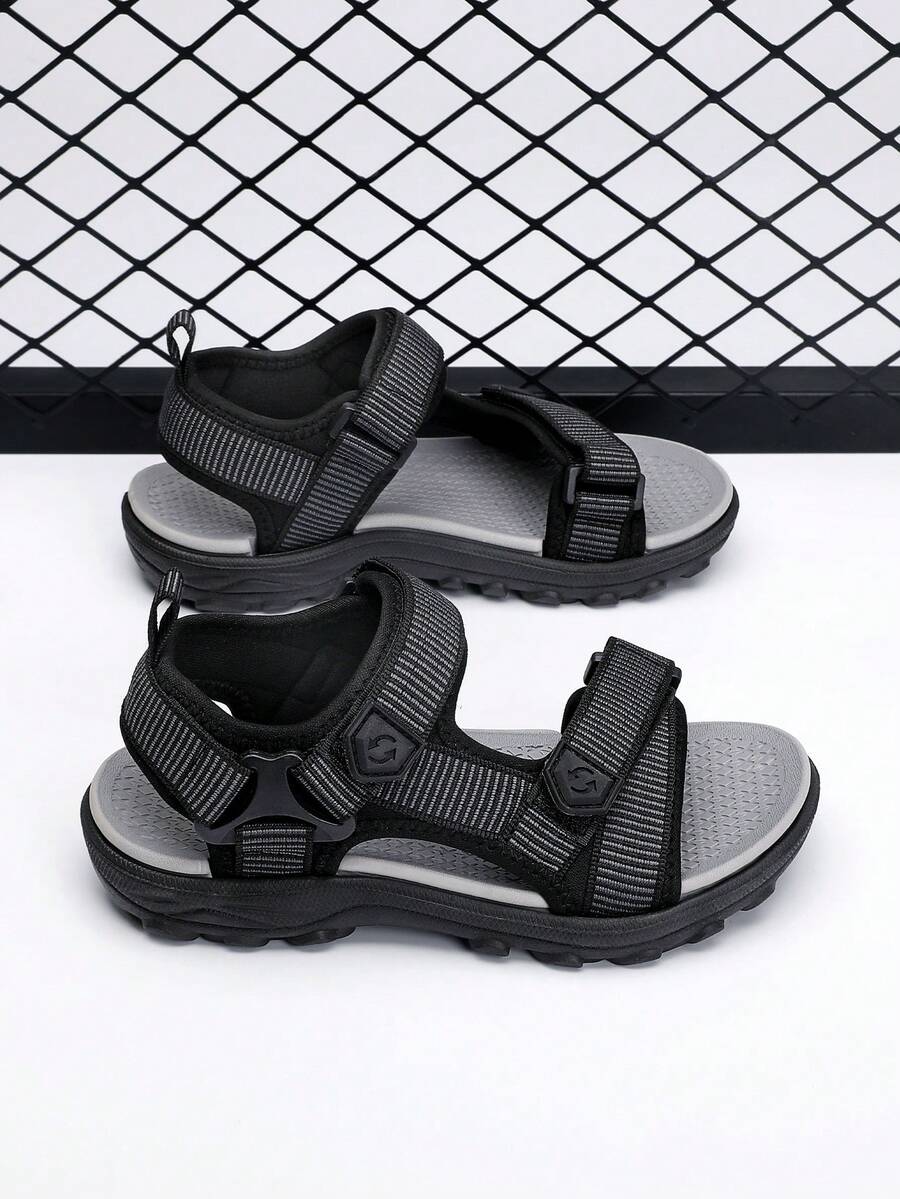1 Pair Children's Casual Sandals, Breathable Mesh Upper, Non-Slip Sole, Suitable For Daily Wear, Beach Vacation, Fashion Versatile Beach Sandals - Multicolor - View 1