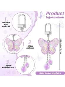 30 chiếc móc khóa hình con bướm dùng làm quà tặng tiệc cưới, quà tặng cho khách dự tiệc sinh nhật, thiệp cảm ơn đám cưới và túi quà tặng - Nhiều màu - Xem 4