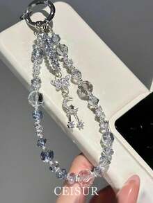 Bling Bling Transparent Ice Acrylic Summer Elegant Phone Lanyard - Clear - View 2