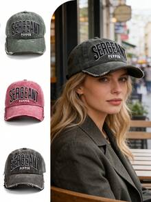 1pc Letter Slogan Street Style Embroidery Print UV Protection Sports Baseball Cap, Unisex Casual Everyday Wear - B - View 12