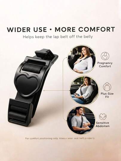 Universal Pregnancy Seat Belt Adjuster - Easy To Install Maternity Car Safety Belt Fit For All Cars, Trucks And SUVs - Soft Padded To Prevent Friction And Discomfort - Adjustable Length To Fit Growing Baby Bump - Essential Car Accessory