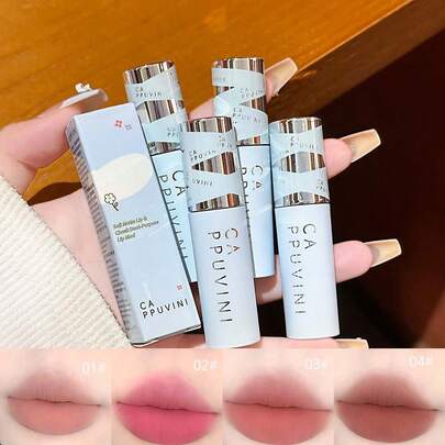 Brillo de labios mate suave de 4 colores, lápiz labial portátil diario, crema de doble uso para labios y mejillas, nuevo labial líquido