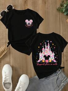 Disney Women T-Shirts - 黑色 - 查看 1