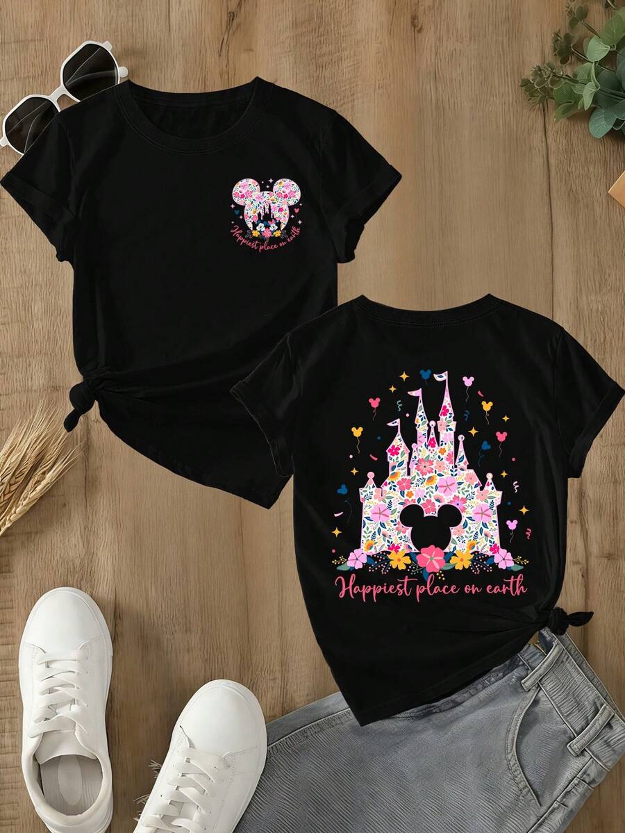 Disney Women T-Shirts - 黑色 - 查看 1
