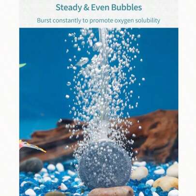 1pc Aquarium Air Pump Stone - Oxygenator With Foam Pad, Enhances Water Quality, No Electricity Design, Easy Installation, Suitable For Freshwater And Saltwater Aquariums, Improves Water Conditions, Significant Oxygenation Effect