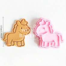 Animal Pony Cookie Cutters Cute Horse Shape Biscuit Mold Fondant Embosser PLA Cake Decorating Tools Baking Supplies - Pink - View 17