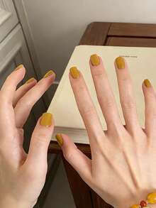 HEFENNA Mustard Yellow Gel Nail Polish, A Fresh And Simple Nail Design, Suitable For All Occasions And Daily Commutes.(1 Pc) - Multicolor - View 4