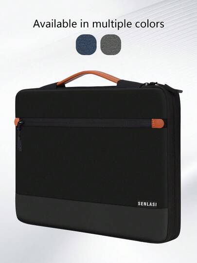 SENLASI 13-15 Inch Laptop Case Sleeve Compatible With MacBook Air 13 15 M1 M2 2012-2023, Pro 13 14 15 16 2010-2022 14-15.6 Chromebook Surface Notebook Carry Bag With Handle, Black Blue Gray