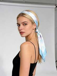 1件装春夏时尚百搭郁金香印花多功能围巾/领巾，适合日常、办公和度假场合 - 彩色 - 查看 3