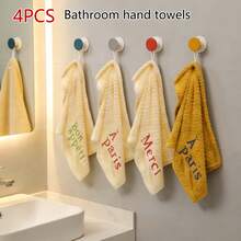 4条菠萝刺绣手巾，长方形设计，速干，适用于浴室、厨房、客厅 - 彩色 - 查看 11
