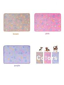 3pcs Pet Blanket, Super Soft & Fluffy High-Quality Cute Paw & Bone Pattern Pet Fleece Blanket, Suitable For All Seasons - Mixed 3 Colors, Size M, 52*76 cm - View 7