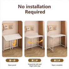 Bàn gấp, bàn gấp nhỏ gọn, phù hợp với không gian nhỏ, bàn máy tính tiết kiệm diện tích, thích hợp cho văn phòng tại nhà, dễ dàng lắp ráp. - trắng - Xem 6