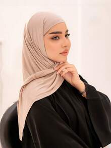 1pc Instant Triangle Hijab, All-In-One Tie-Up Design, Quick Wrap Without Slipping, No Undercap Needed, Suitable For Daily Wear, Prayer, And Outings - Triangular Hijab - View 4