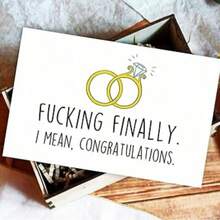 Wedding Congratulations Card With Gold Rings Design - Gold Wedding Rings - View 1