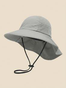 1-2岁 2-6岁 6-10岁 儿童防晒帽 夏季婴儿遮阳帽 幼儿遮阳帽 男女童薄肩披肩大帽檐渔夫帽 - 1PC - 查看 37