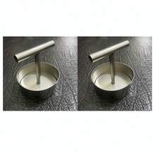 金属汉堡肉饼压模器，可调节汉堡肉饼压模器，汉堡肉饼制作器，适用于牛肉、蔬菜、汉堡和烹饪。 - 銀色 - 查看 3