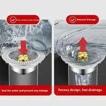 1pc Kitchen Sink Strainer, Universal Pressure Type Sink Drain Stopper, Fits Washing Basin - A - View 6