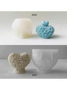 心形蜡烛 DIY 手工蜡香膏多功能硅胶模具 - 愛心 - 查看 1