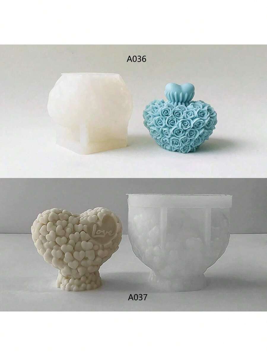 心形蜡烛 DIY 手工蜡香膏多功能硅胶模具 - 愛心 - 查看 1