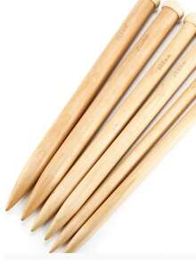 1pc Wooden Knitting Needle, Single-Pointed Bamboo Knitting Needle For Sweater, Scarf Knitting, Crochet, Craft Tool, Handmade Gift - C - View 4