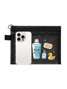 Cartoon Tooth Pattern Storage Bag, Mesh Portable Cosmetic Bag, Cute Toothbrush "Dental Care" Letter Print Makeup Bag, Travel Makeup Organizer; Essential For Vacation Swimwear Storage; Ideal Gift For Girlfriend; Foldable Lightweight Cosmetic Bag, Suitable For Business Trip And Carry-On Luggage. Must-Have For Summer Music Festivals. Suitable For Birthday, Back To School, Graduation Gifts, Travel Accessories - Multicolor - View 12