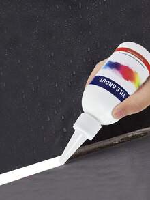 1pc Kitchen & Bathroom Waterproof Tile Grout Filler Sealant, Gold, Silver, White, Seam Filler, Waterproof Tile Gap Repair, Wall Stain Remover, Suitable For Walls And Bathrooms - White - View 2