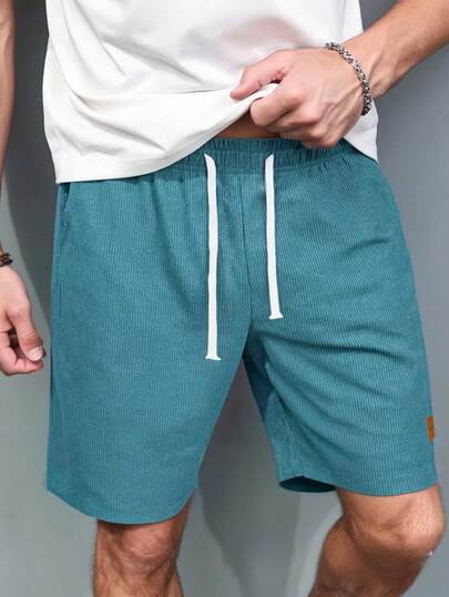 男士夏季休闲日常通勤多功能抽绳腰带装饰短裤