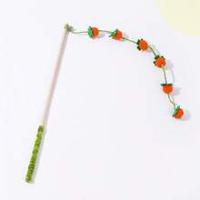 Cat Toy Teaser Wand With Bells, Durable Solid Wood Long Handle, Interactive Pet Toy For Entertainment And Scratching - View 3